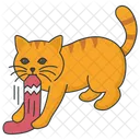 Cat Tearing Cloth Cloth Tearing Icon