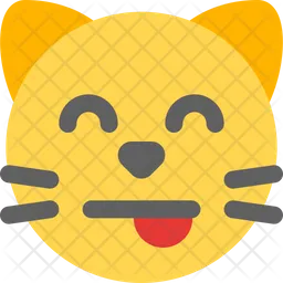 Cat Tongue Smiling Eyes Emoji Icon