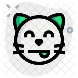 Cat Tongue Smiling Eyes Emoji Icon