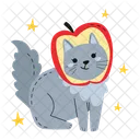 Cat Wearing Apple Costume Cat Pet Icon