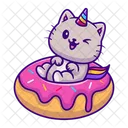 Cat With Donut  Icon