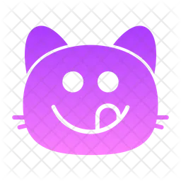 Cat yummy Emoji Icon