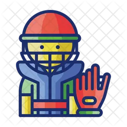 Baseball Catcher Torso Icon - Download in Colored Outline Style