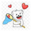 Catching Hearts Catching Love Valentine Bear Icon