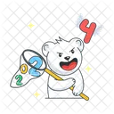 Catching Net Hand Net Laughing Bear Icon