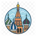 Catedral De San Basilio Landmark Rusia Icono