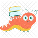 Caterpillar Carrying A Book Caterpillar Insect Icon