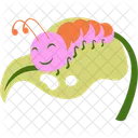 Caterpillars On Leaves Leaves Nature Icon