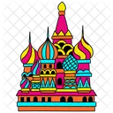 Vibrant Saint Basils Cathedral Illustration Cathedral Of Vasily The Blessed Moscow Landmark Icône