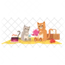 Cats on picnic  Icon