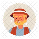 Caucasian fisherman bearded winking smiling  アイコン