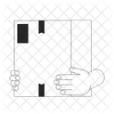 Caucasian hands holding cardboard box  アイコン