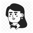Waitress Bow Tie Waitress Young Woman Hostess Restaurant アイコン
