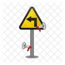 Caution Arrow Sign Icon
