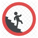 Caution Stairway Sign Icon