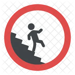 Caution Stairway Sign  Icon