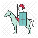 Cavaleiro Cavalo Com Bandeira Cavalo Bandeira Ícone