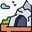 Cave Mountain Landscape Icon