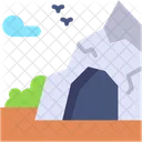 Cave Mountain Landscape Icon