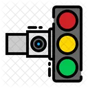 Traffic Light With Cctv Icon