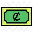 Cedi Banknote Country Icône