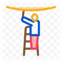 Worker Stretching Ceiling Icon