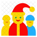 Iconos Felices De Navidad Con Santa Presente Ninos Icon