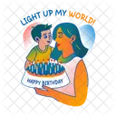 Celebrating Birthday Motherhood Icon