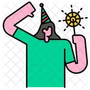 Celebrating Woman Women Sparkle Icon