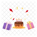 Celebration Birthday Gemstone Frame Cake Birthday Icon