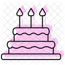 Celebration Cake Color Shadow Thinline Icon Icon