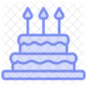 Celebration Cake Duotone Line Icon Icon