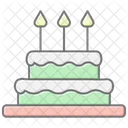Celebration Cake Lineal Color Icon Icon