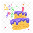 Lets Joy Celebration Cake Birthday Cake Icon