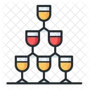 Celebration Glass Pyramid Wine Icon