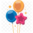 Balloons Starbursts Celebration Icon