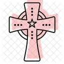 Celtic Cross Color Shadow Thinline Icon Icône