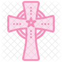 Celtic Cross Duotone Line Icon Icon