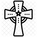Celtic Cross Line Icon Icon