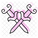 Celtic Dagger Color Shadow Thinline Icon Symbol