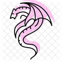 Celtic Dragon Color Shadow Thinline Icon Icon
