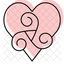 Celtic Knotwork Heart Color Shadow Thinline Icon Icon