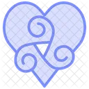 Celtic Knotwork Heart Duotone Line Icon 아이콘