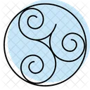 Celtic Triskele Color Shadow Thinline Icon Icône