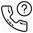 Teléfono celular con signo de interrogación en el botón  Icono