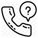 Teléfono celular con signo de interrogación en burbuja  Icono