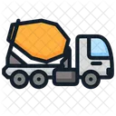 Cement Mixer Truck Transportation Icon
