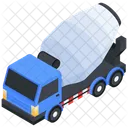 Isometric Cement Mixer Truck Icon