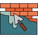 Cement On Brick Wall Plastered Wall Cement Coating Icon