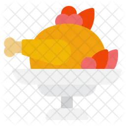 Cena de pavo  Icono